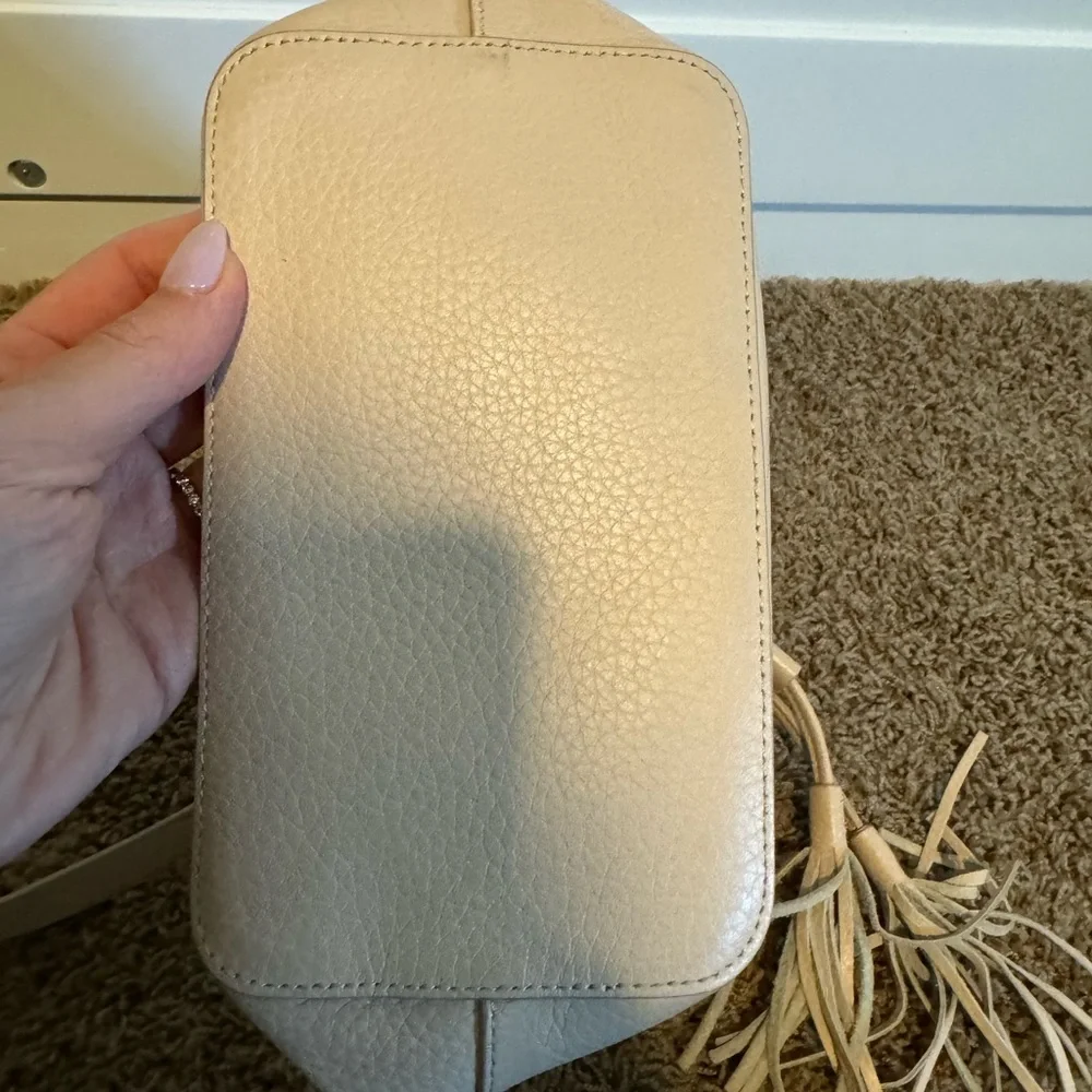 J. Crew Pink Leather Bucket Bag Tassel Enclosure crossbody - Picture 10 of 10